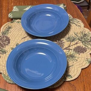 Elegant Sky Blue Set set of 2 soup bowls
